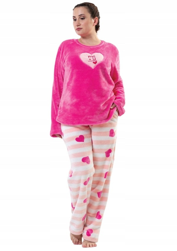 Piżama Damska Vienetta, Me+U, Różowa, r. 1XL-4XL image 0