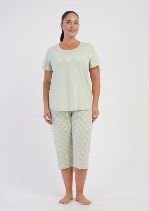 Piżama Damska Vienetta Mint White, Zielony, r. 1XL-4XL