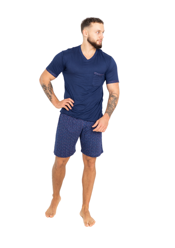 Piżama Męska Navy Dream, Granatowy, r. M-XXXL