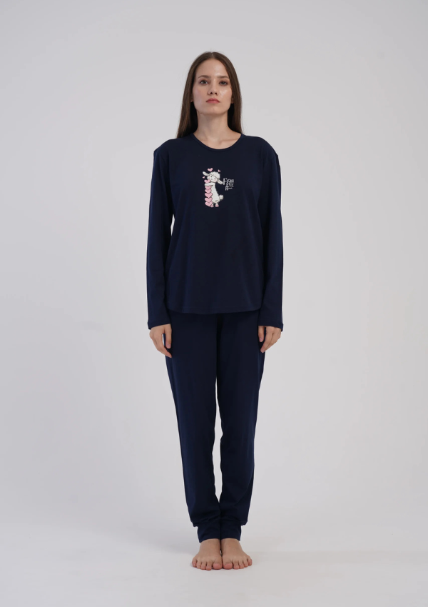 Piżama Damska Vienetta Cozy Comfort, Granatowy, r. S-XL