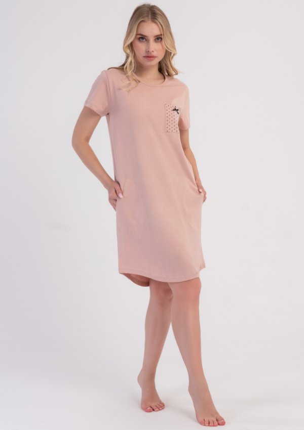 Koszula Nocna Vienetta Pink Pocket, Różowy, r. M-XXL