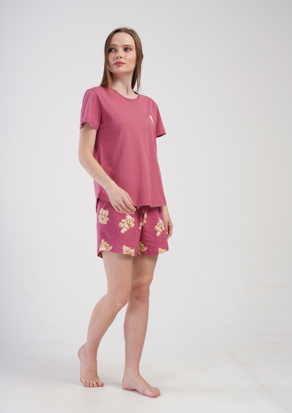 Piżama Damska Vienetta Berry Bears, Różowy, S -XL