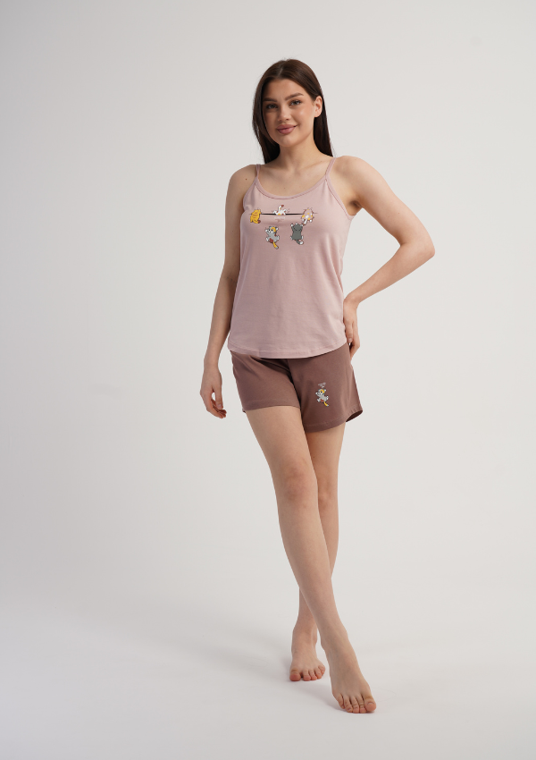 Piżama Damska Sweet Pets, Różowy, S -XL