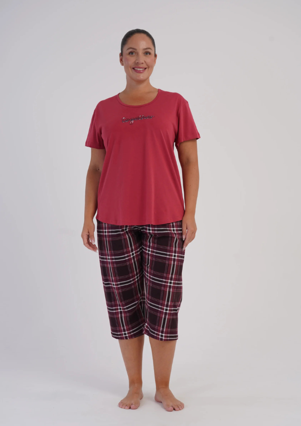 Piżama Damska Vienetta Together, Czerwony, r. 1XL-4XL