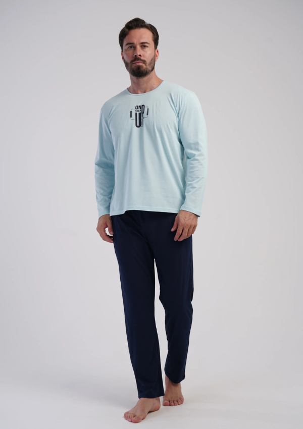 Piżama Męska Vienetta Sky Navy, Niebieski, r. M-XXL