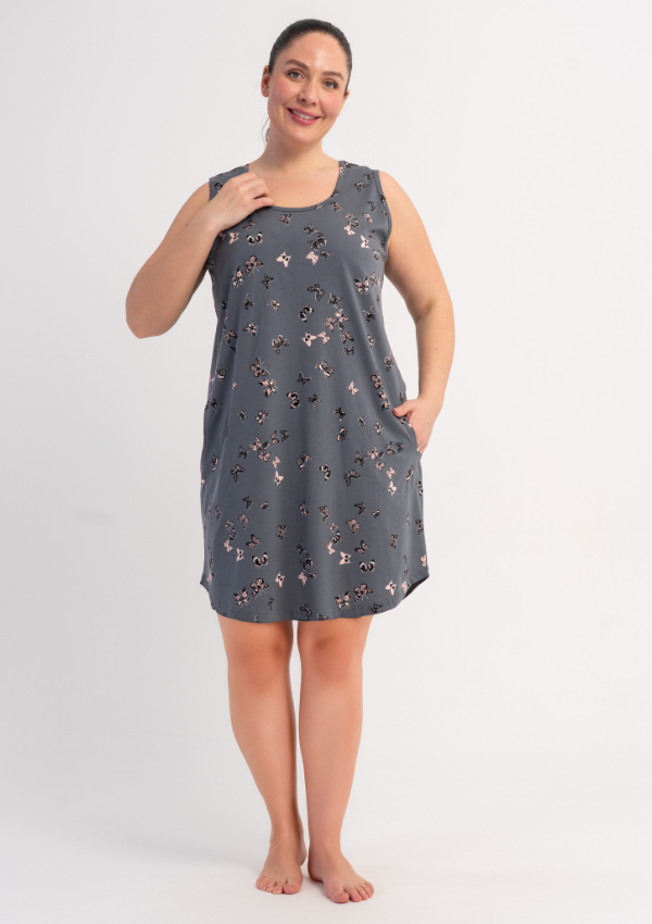 Koszula Nocna Damska Midnight Wings, Szary, r. 1XL - 4XL