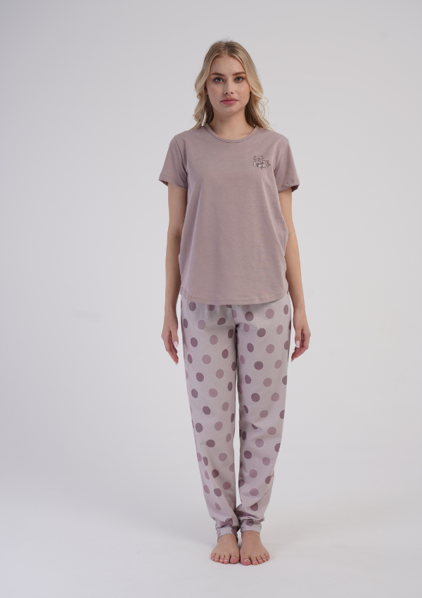 Piżama Damska Vienetta Rosy Dots, Różowy, r. S-XXL