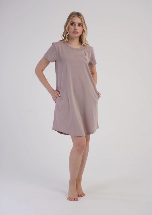 Koszula Nocna Vienetta Blush Flutter, Różowy, r. M-XXL