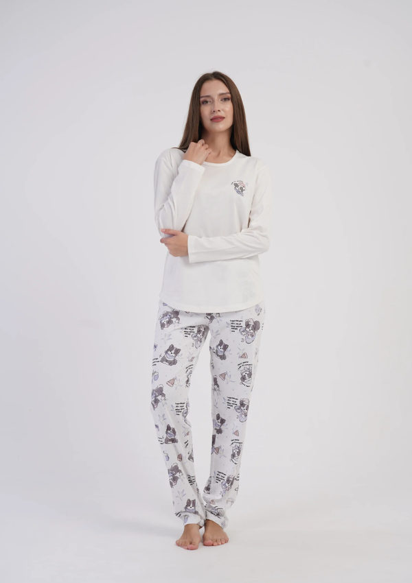Piżama Damska Vienetta, Fairytale Dreams, Ecru r. S-XL