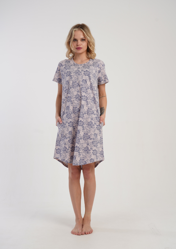 Koszula Nocna Vienetta Blue Garden, Niebieski, r. M-XXL