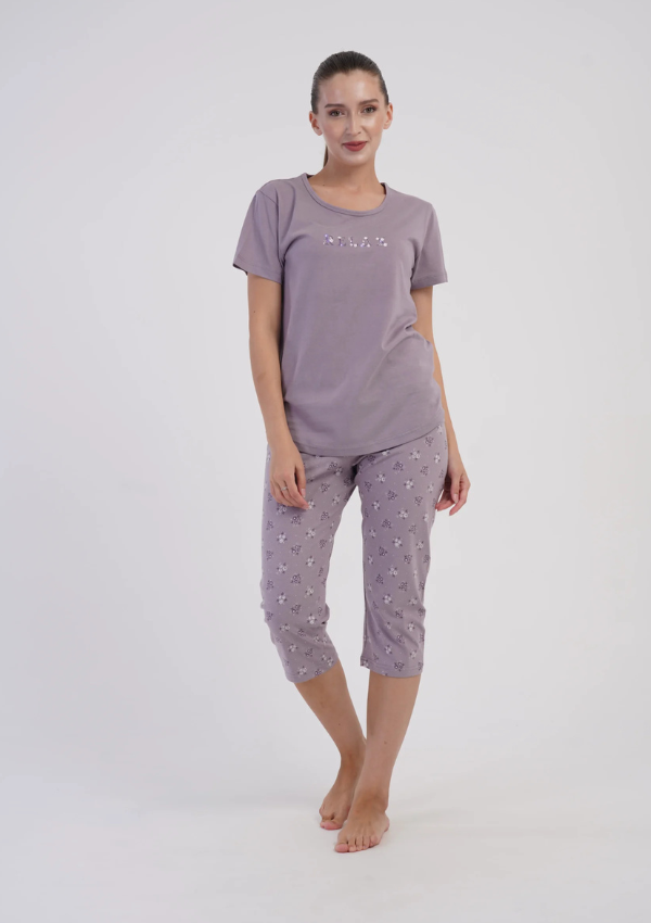 Piżama Damska Vienetta Lavender Relax, Fioletowy, r. M-XXL