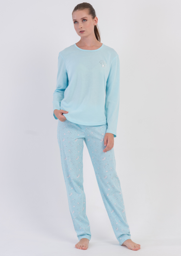 Piżama Damska Vienetta, Blue Moonlight, Niebieski, r. M-XXL