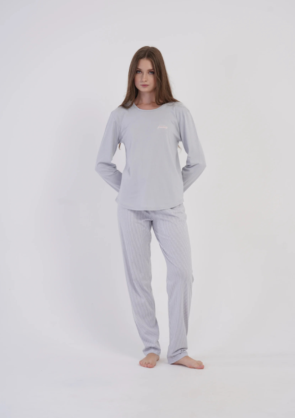 Piżama Damska Vienetta, Gray Soft, Szary, r. S-XL