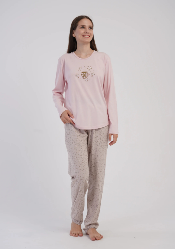 Piżama Damska Vienetta Blush Sand, Różowy, r. M-XXL