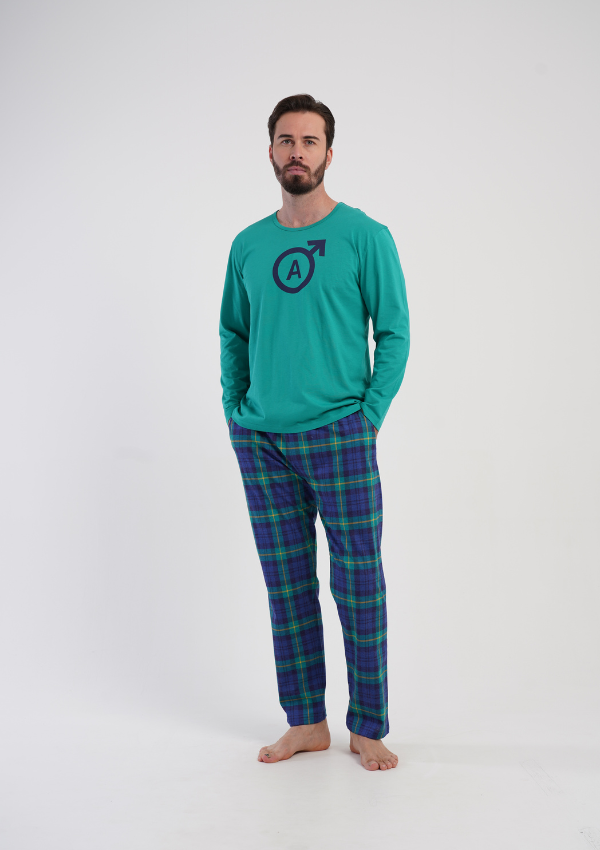 Piżama Męska Vienetta Forest Night, Zielony, r. S-XL