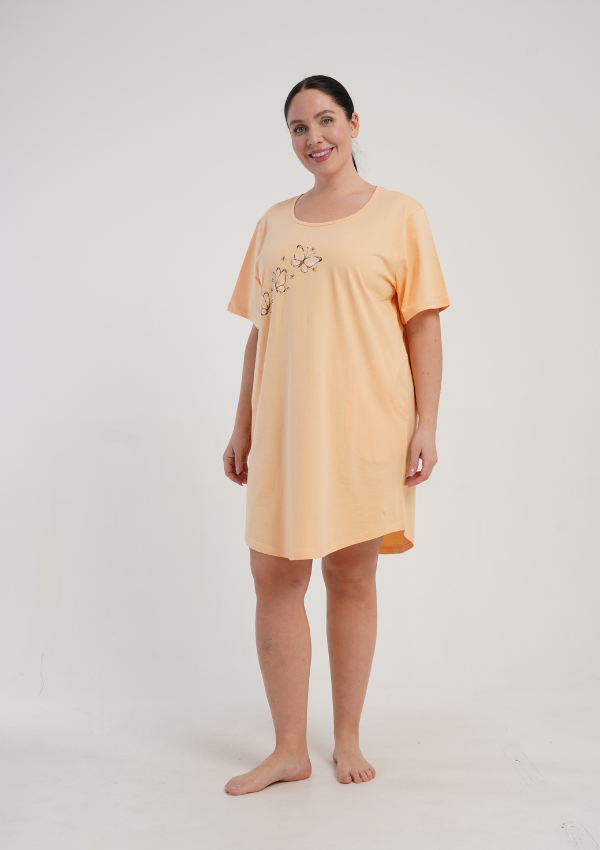 Koszula Nocna Damska Vienetta Apricot Breeze, Morelowy, r. 1XL - 4XL