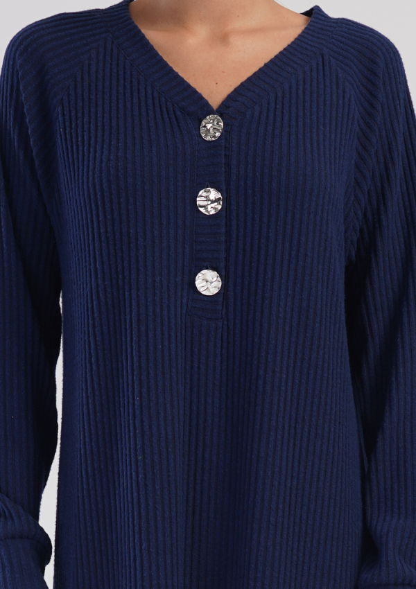 Koszula Nocna Damska Vienetta Midnight Veil, Granatowy, r. S - XL