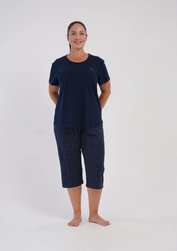 Piżama Damska Vienetta Midnight Dot, Granatowy, r. 1XL-4XL