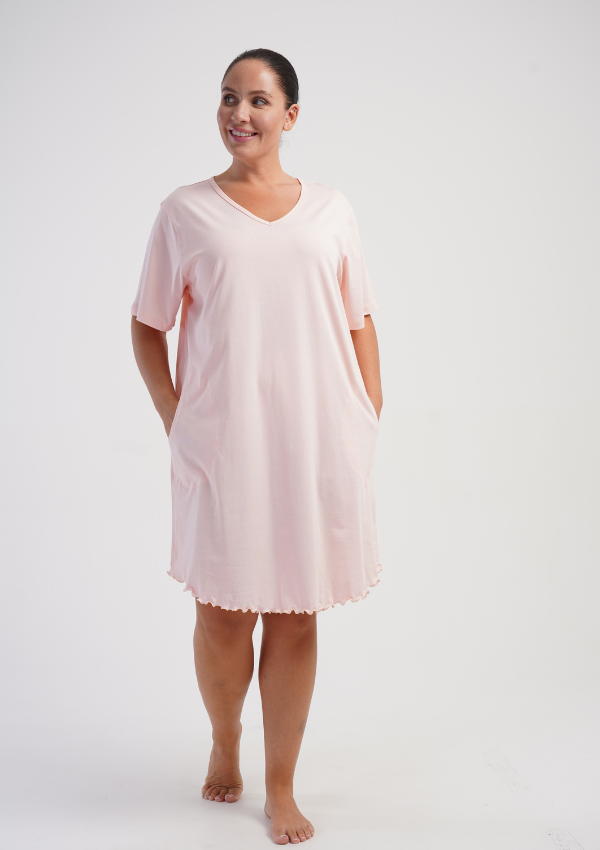 Koszula Nocna Damska Vienetta Rose Ease, Różowy, r. 1XL - 4XL