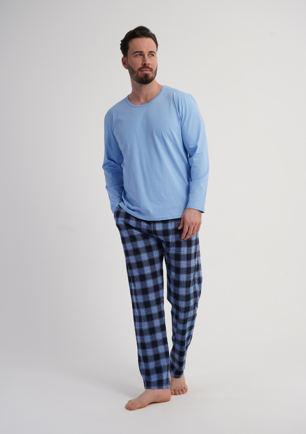 Piżama Męska Vienetta Blue Comfort, Niebieski, r. M-XXL