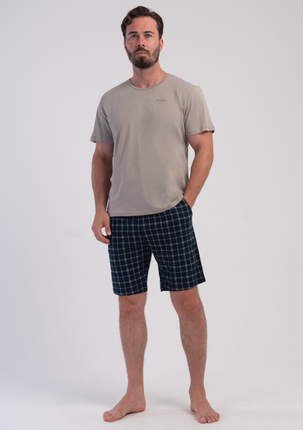 Piżama Męska Vienetta Silver Midnight, Szary, r. M-XXL