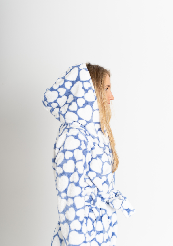 Szlafrok damski Softowy Vienetta, Soft Hearts, r. S - M