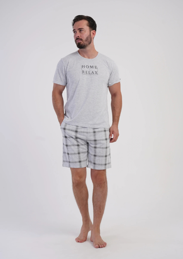 Piżama Męska Vienetta Home Relax, Szary, r. M-XXL