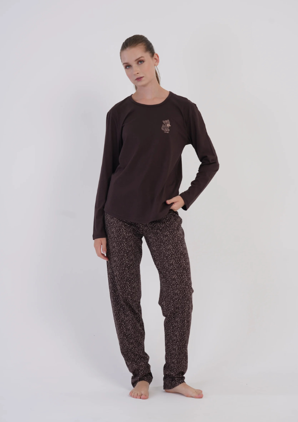 Piżama Damska Vienetta, Sand Cocoa, Brązowy, r. M-XXL