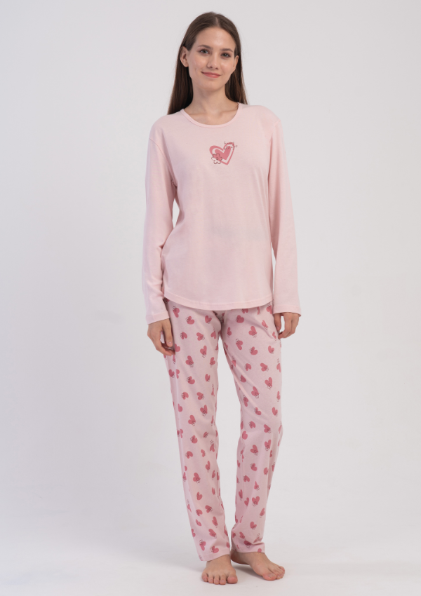 Piżama Damska Blush Heart, Różowy, r. S-XL