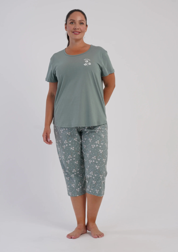 Piżama Damska Vienetta Floral Breeze, Zielony, r. 1XL-4XL