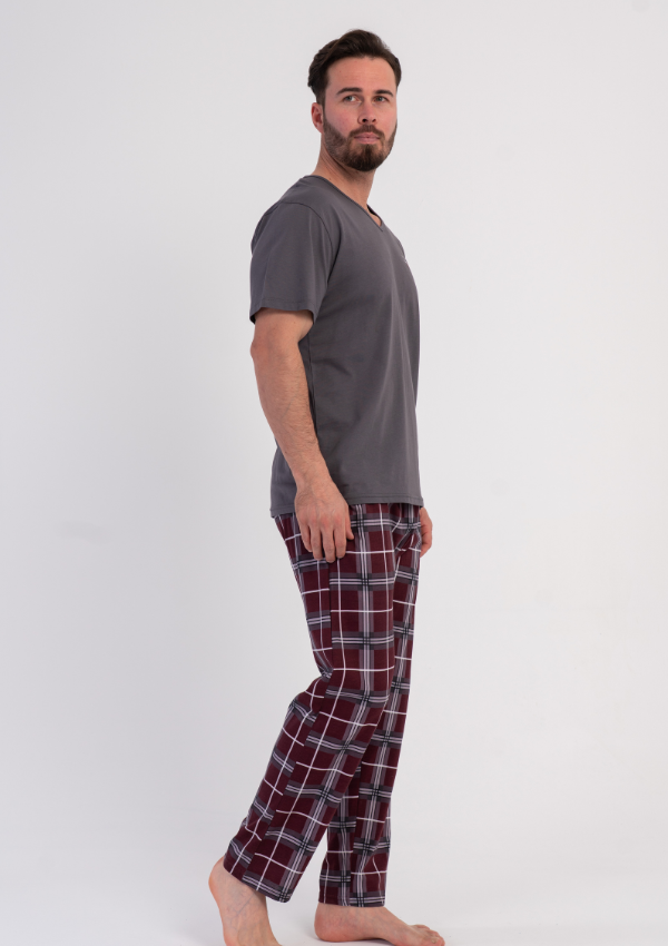 Piżama Męska Vienetta Graphite Home, Szary, r. 1XL-4XL