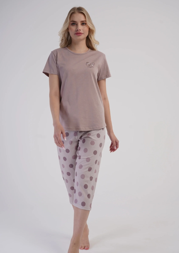 Piżama Damska Vienetta Rosy Dots, Różowy, r. L-XXL