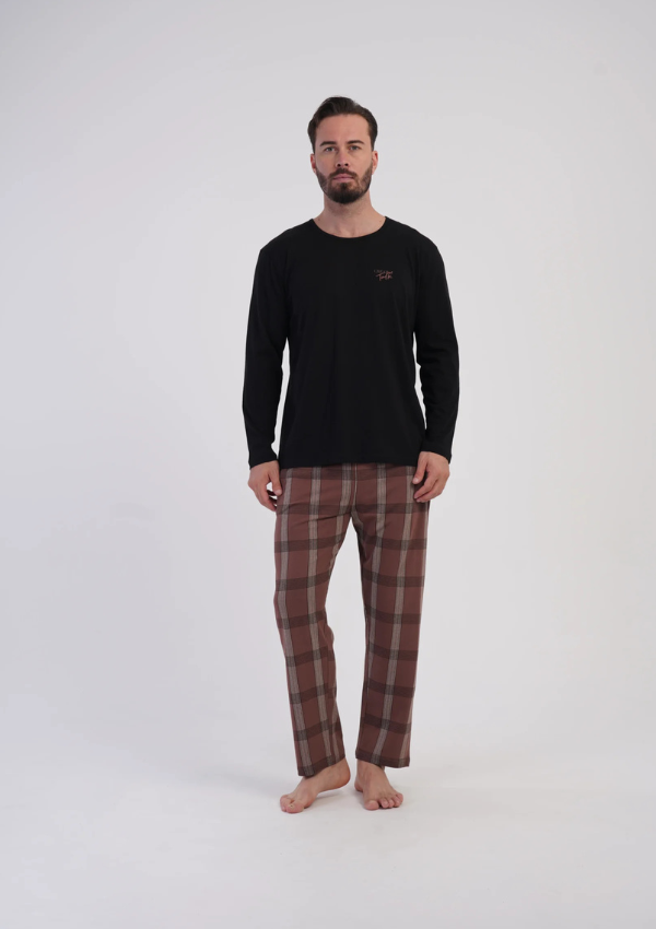 Piżama Męska Vienetta Mocha Heritage, Czarny, r. M-XXL