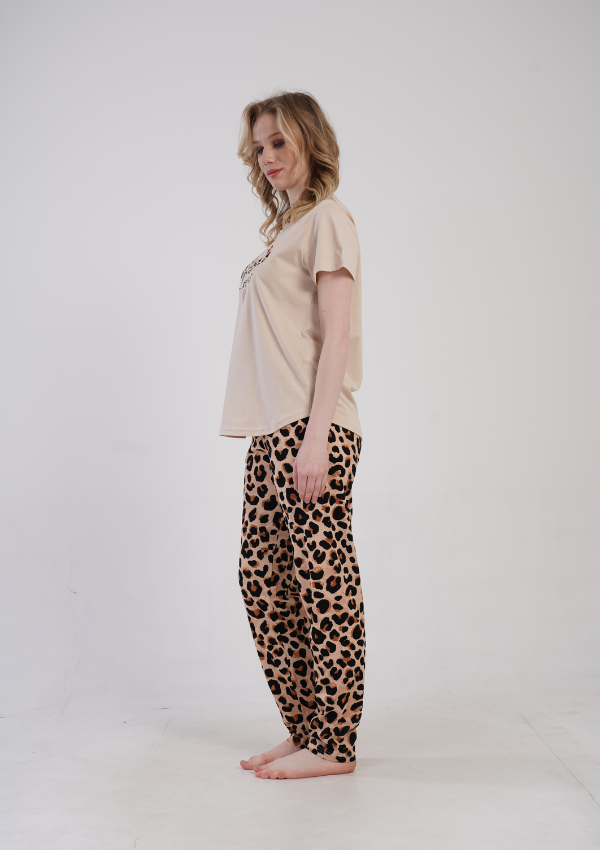 Piżama Damska Wild Love, Beżowy, r. 5XL-7XL