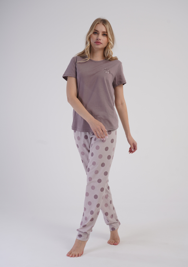 Piżama Damska Vienetta Rosy Dots, Różowy, r. S-XXL