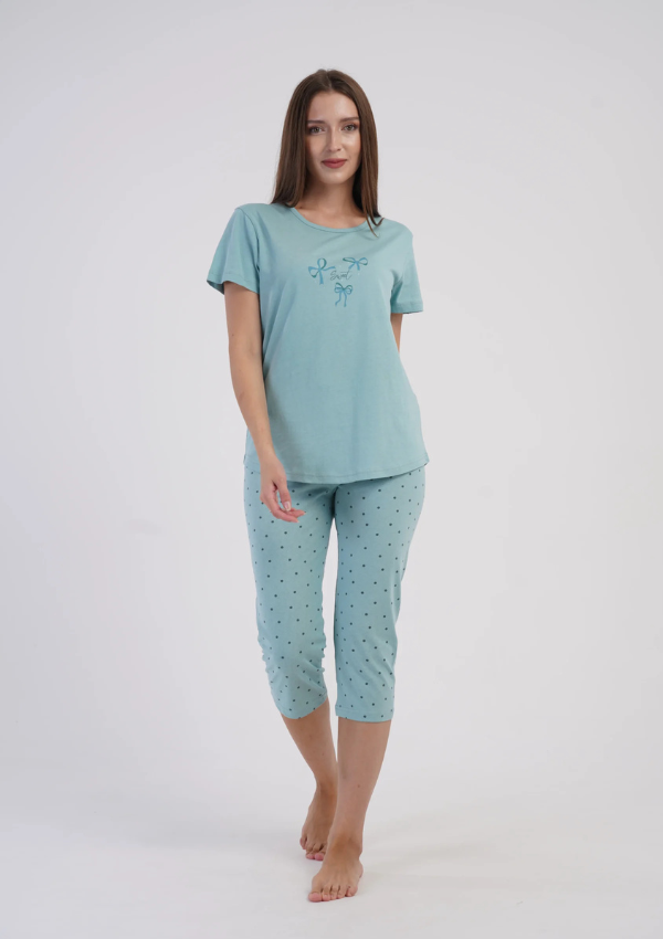 Piżama Damska Vienetta Deep Teal, Niebieski, r. M-XXL