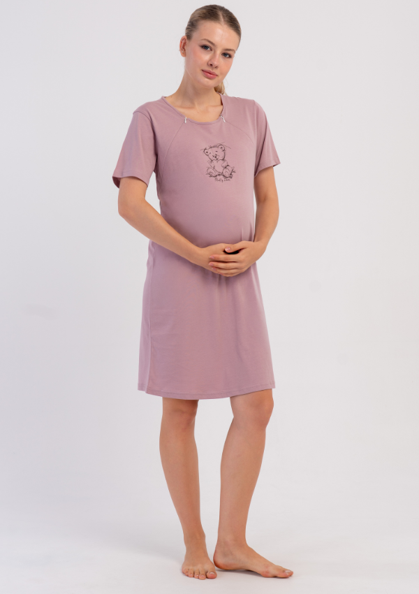 Koszula do Karmienia Vienetta Teddy Maternity, Różowy, r. M-XXL