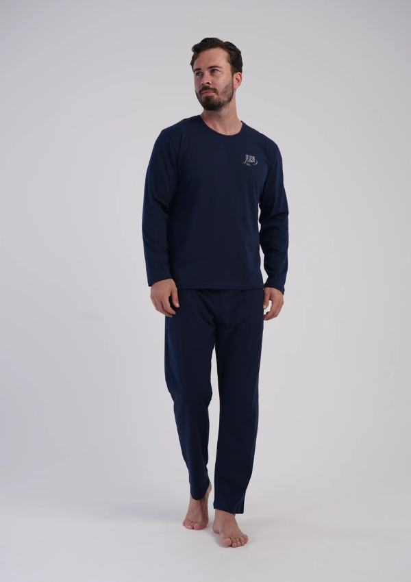 Piżama Męska Vienetta Navy Essential, Granatowy, r. M-XXL