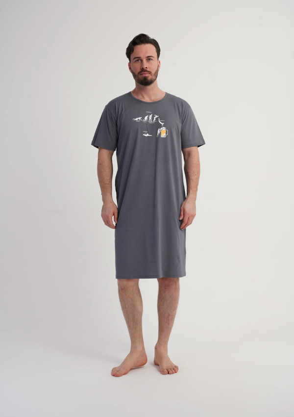 Koszula męska Vienetta Holiday Escape, Szary, r. L-XXXL
