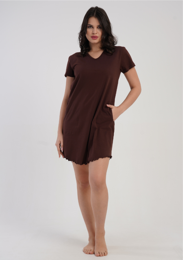 Koszula Nocna Vienetta Choco Comfort, Brązowy, r. M-XXL