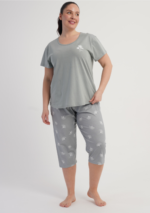 Piżama Damska Vienetta Sage Meadow, Szary, r. 1XL-4XL