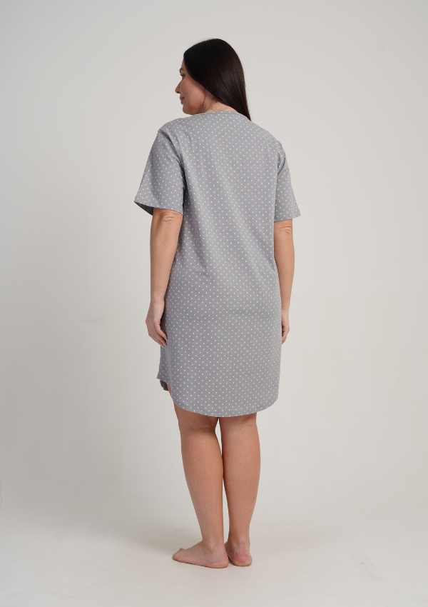 Koszula Nocna Damska Vienetta Cat Comfort, Szary, r. 1XL - 4XL