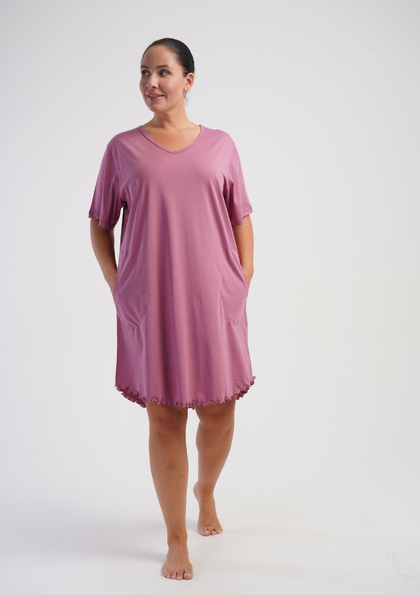 Koszula Nocna Damska Vienetta Rose Ease, Różowy, r. 1XL - 4XL