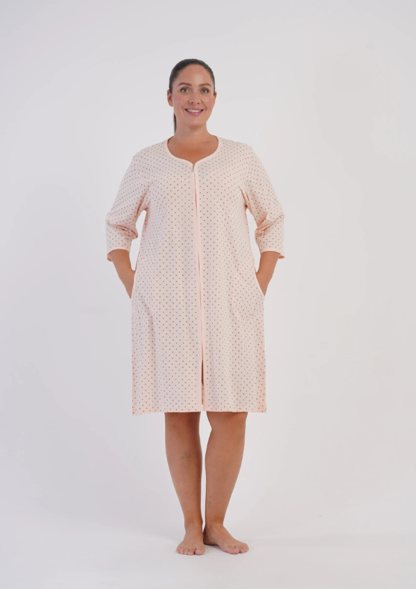 Szlafrok damski Vienetta Pink Dot, Różowy, r. 1XL-4XL