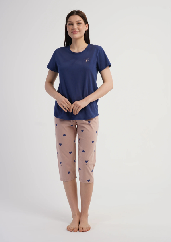 Piżama Damska Vienetta Elegant Navy, Granatowy, r. L-XXL