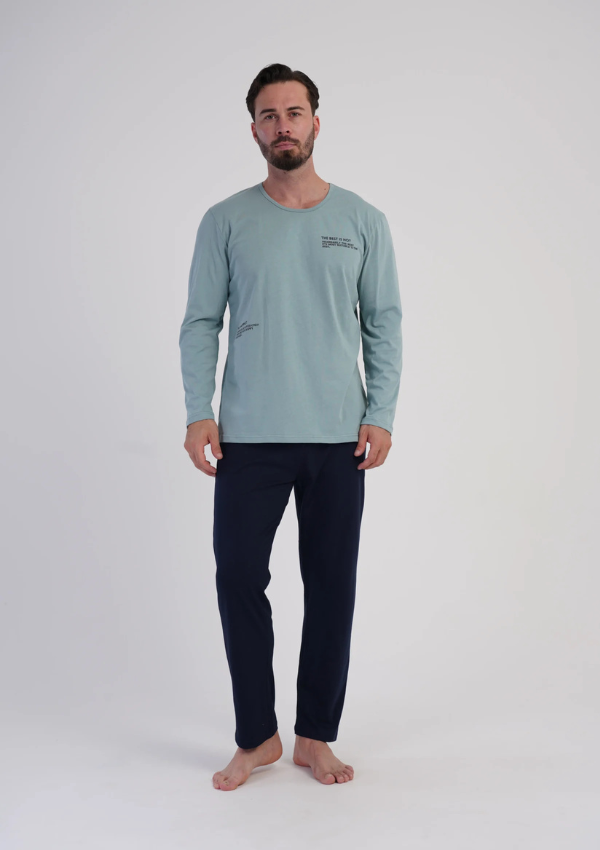 Piżama Męska Vienetta Navy Modern, Turkusowy, r. M-XXL