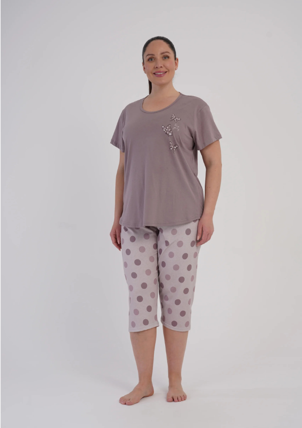 Piżama Damska Vienetta Butterfly Blush, Różowy, r. 1XL-4XL