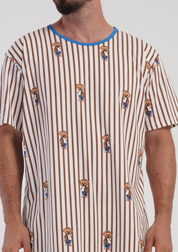 Koszula męska Vienetta Gentle Stripes, Beżowy, r. M-XXL