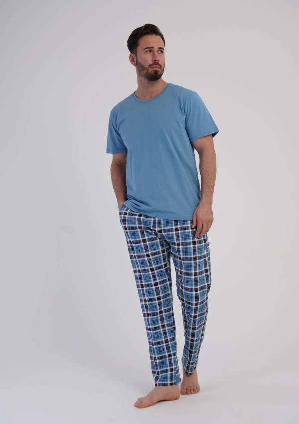 Piżama Męska Vienetta Blue Classic, Niebieski, r. L-XXL