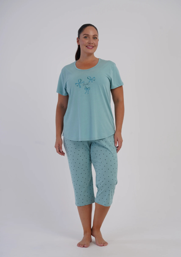 Piżama Damska Vienetta Aqua Sweet, Turkusowy, r. 1XL-4XL